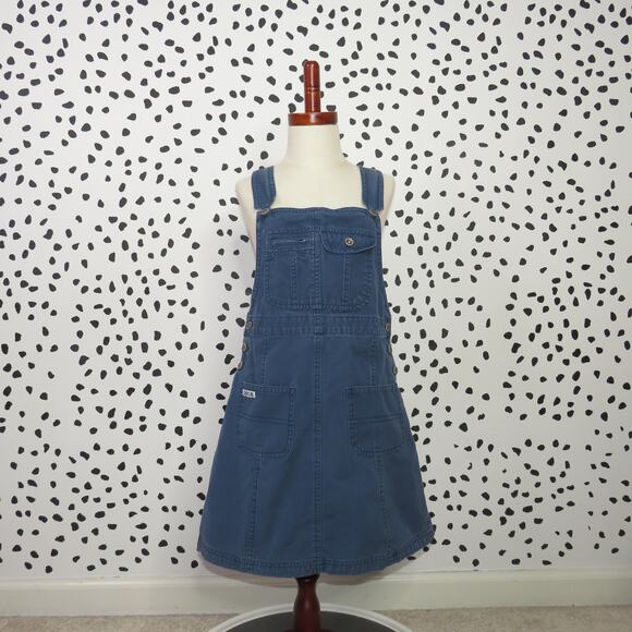 Cherokee Blue Utility Overall Pinafore Girls Dress - Picture 1 of 6